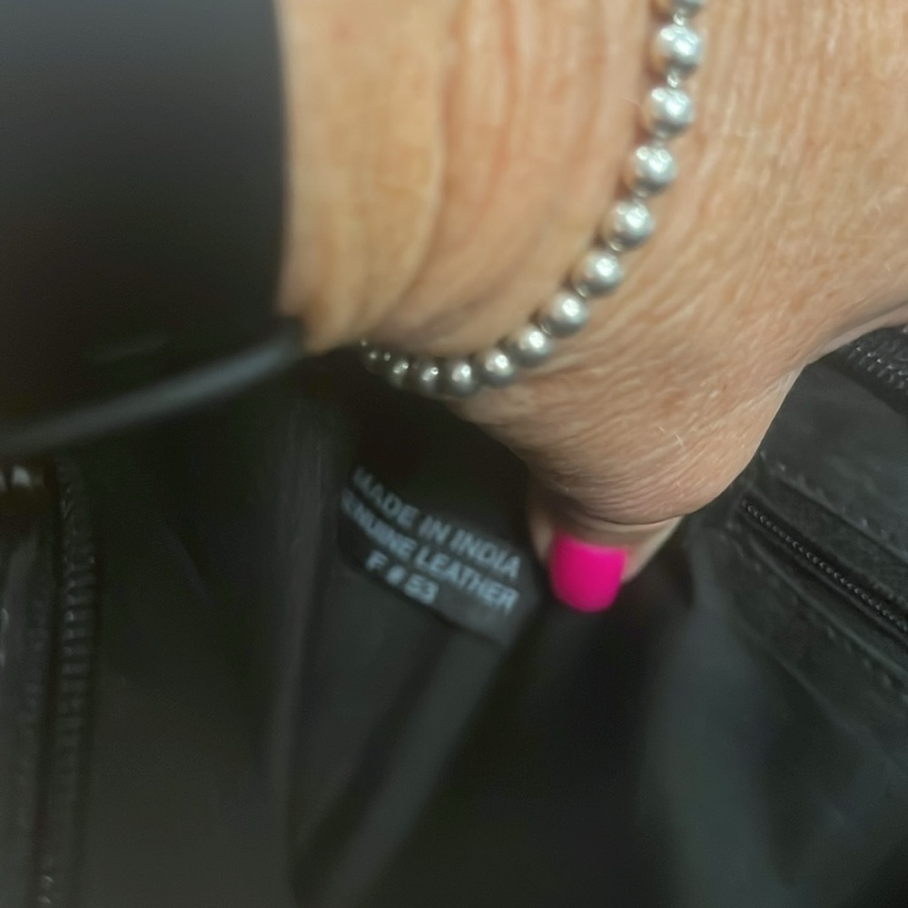 Made in India Black & Tan Leather Shoulder / Tote Bag - Picture 14 of 14